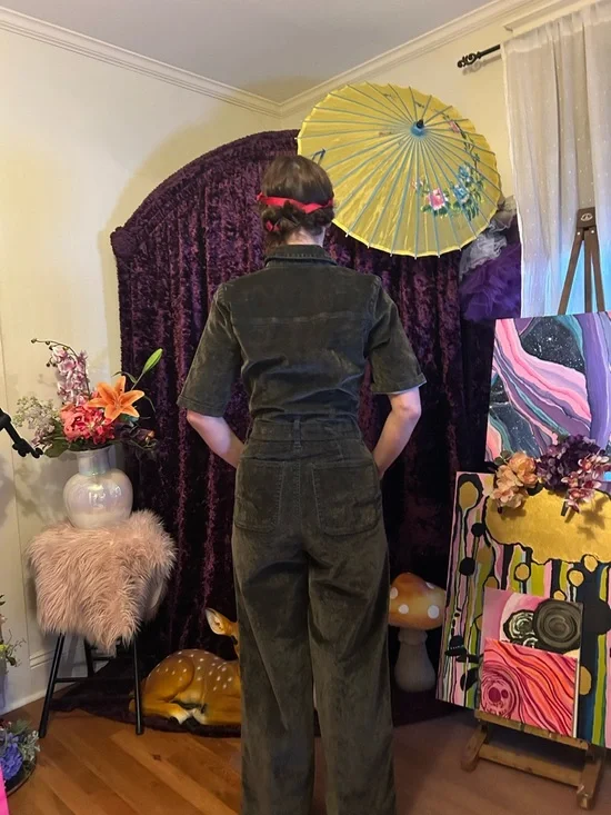 Universal Thread Black Velvet Utility Jumpsuit - Picture 3 of 5